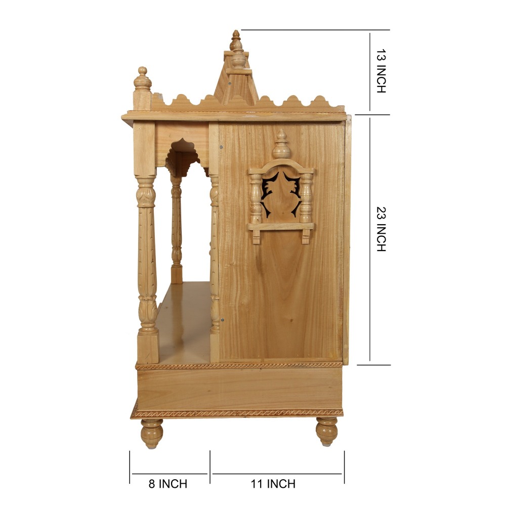 Sevan Wooden Temple for USA Home Pooja 37Lx19B - SW193742 - Sevan Wood